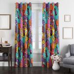 surprised monsters doodle window curtain 0