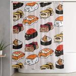 sushi persian cat shower curtain 0