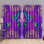 symmetric humming bird couple floral pattern curtain bird lover blackout window curtains 100 polyester 417 1079 0