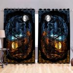 symmetric screaming dragon over moon room curtain viking style blackout window curtains 100 polyester 417 1079 0