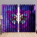 symmetric skull purple butterfly curtain halloween style decor blackout window curtains 100 polyester 417 1079 0