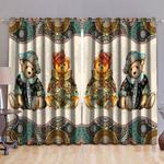 symmetric teddy bear couple paisley pattern curtain for room decor blackout window curtains 100 polyester 417 1079 0