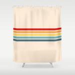 takaakira classic rainbow retro stripes shower curtain 0