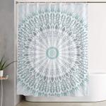teal aqua mandala shower curtain 0