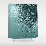 teal mermaid ocean glitter 1 shiny decor art shower curtain 0