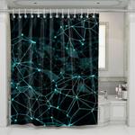 technology geometric line glowing shower curtains 0