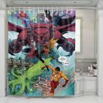 teen titans comic shower curtains 0