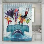 teen titans in the sea shower curtains 0
