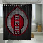 texture cincinnati reds logo shower curtains 0