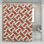 textured burberry font logo shower curtains 0