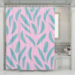 textured green leaf vaporwave shower curtains 0
