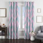 textured green leaf vaporwave window curtain 0