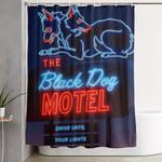 the black dog motel shower curtain 0