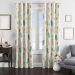 the blue bird with flower window curtain 0
