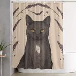 the cat and lavender shower curtain 0