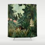 the equatorial jungle henri rousseau shower curtain 0