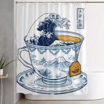 the great kanagawa tee shower curtain 0