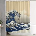 the great wave of pugs vanilla sky shower curtain 0