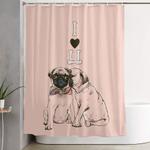 the love of pug shower curtain 0