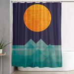 the ocean the sea the wave night scene shower curtain 0
