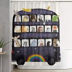 the rainbow bus shower curtain 0