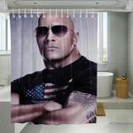 the rock dwayne johnson wwe superstar shower curtains 0