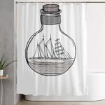 the ship in the bulb shower curtain 0