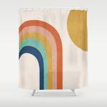 the sun and a rainbow shower curtain 0