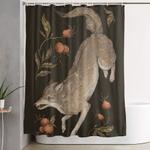 the wolf and rose hips shower curtain 0