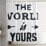 the world is yours black and white shower curtain 0