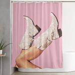 these boots glitter pink shower curtain 0