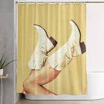 these boots yellow shower curtain 0