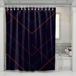 thin lines minimalist dark shower curtains 0