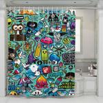 thrasher pattern shower curtains 0