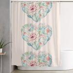 three hearts cactus rose shower curtain 0