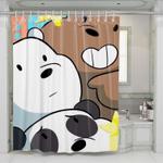 three we bare bears close up shower curtains 0