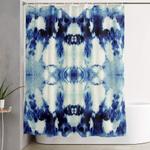 tie dye blues shower curtain 0