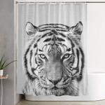 tiger black white shower curtain 0