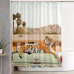 tiger motel shower curtain 0