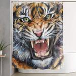 tiger roaring wild jungle animal shower curtain 0