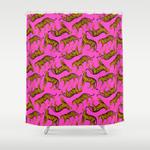 tigers magenta and marigold shower curtain 0