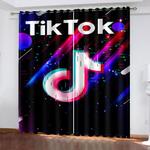 tiktok pattern curtains blackout window drapes 0