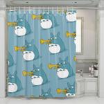 totoro playing trumpet ghibli shower curtains 0