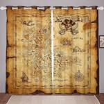 treasure map blackout curtain pirates map window curtain island map blackout curtain decor for home blackout window curtains 100 polyester 41 7 107 9 0