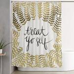 treat yo self c gold shower curtain 0