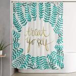 treat yo self c gold turquoise shower curtain 0