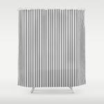 trendy french black and white mattress ticking double stripes shower curtain 0
