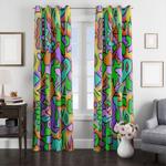 triadic color abstract 90s style window curtain 0