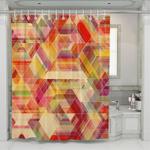 triangle abstract grainy shower curtains 0