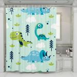 triceratops dinosaur blue pattern shower curtains 0